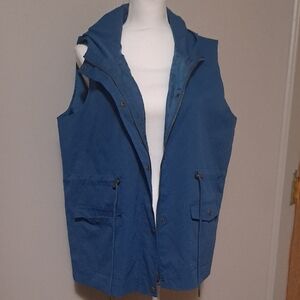 Men's Stylish Blue Vest with Hood